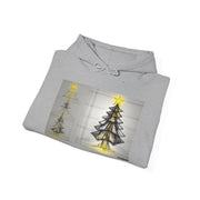 christmas sketch tree - GRAY BLACK UNISEX