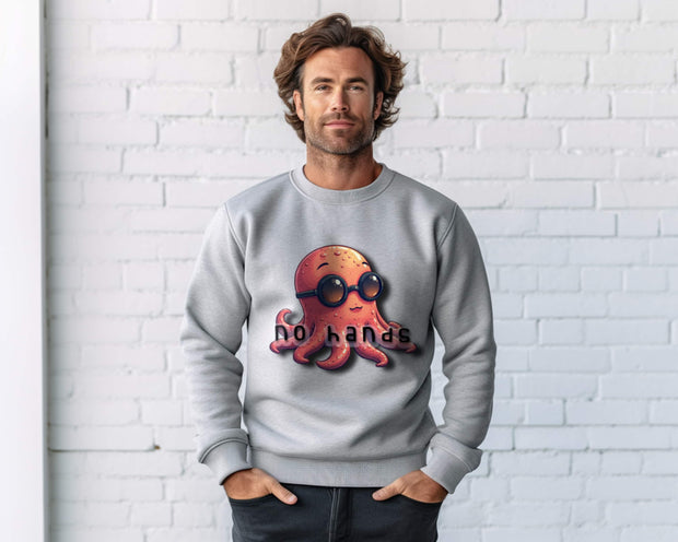 octopus no hands cartoon - SWEATSHIRT