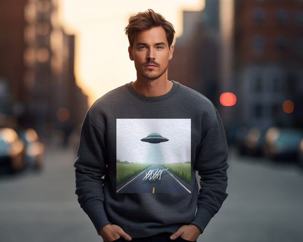 alien ufo highway cartoon - SWEATSHIRT