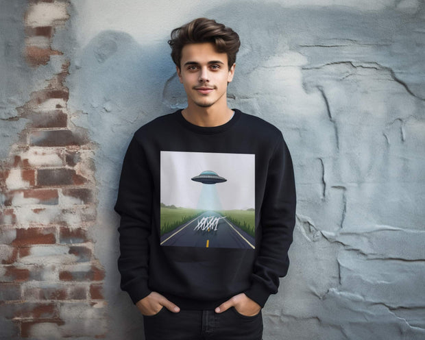 alien ufo highway cartoon - SWEATSHIRT