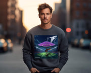 space cowboy ufo cartoon - SWEATSHIRT