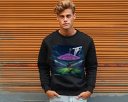 space cowboy ufo cartoon - SWEATSHIRT