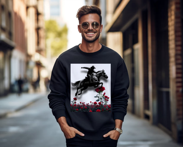 rose field cowboy cartoon - SWEATSHIRT