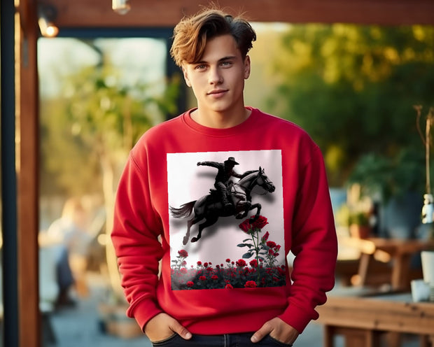 rose field cowboy cartoon - SWEATSHIRT