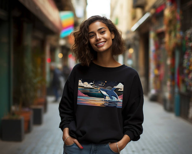 save the whales cartoon - SWEATSHIRT