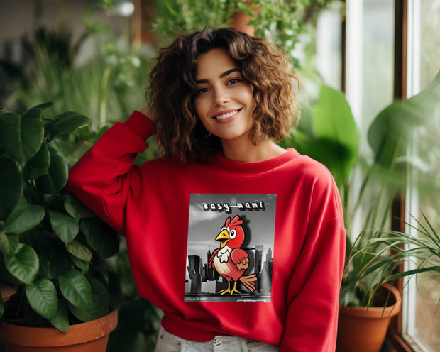 red chiken city cartoon - SWEATSHIRT