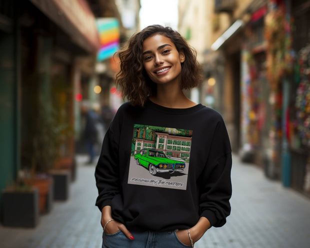 green cartoon car - SWEATSHIRT