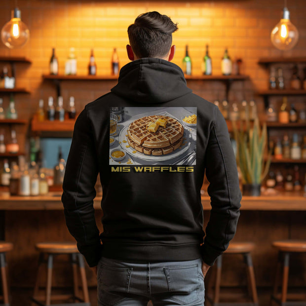 breakfast waffles hoodie - BLACK SAND