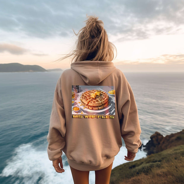 breakfast waffles hoodie - BLACK SAND