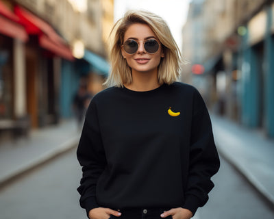 banana platano - SWEATSHIRT BLACK SAND