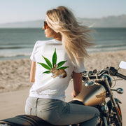 bunny loves weed - T SHIRT WHITE BLACK GRAY SAND