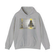 christmas sketch tree - GRAY BLACK UNISEX