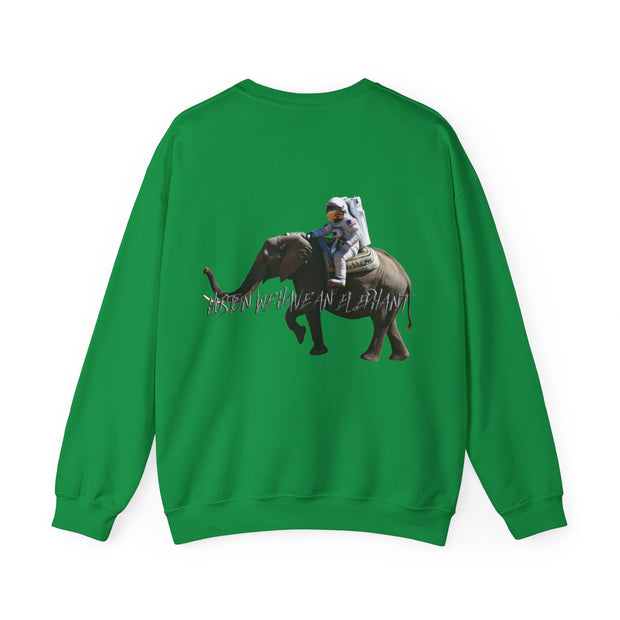 elephant astronaut - SWEATSHIRT GREEN BLACK WHITE PINK