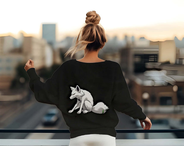 sweatshirt with white fox