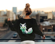 cute white fox sweatshirt